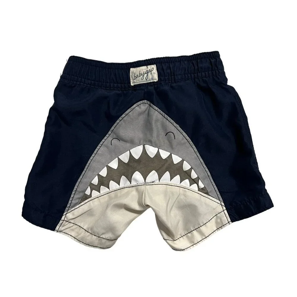Baby Gap 3-6m Navy Shark Swim Trunks